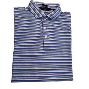 Ralph Lauren Golf Pro Fit Performance Mens Shirt Blue & White Stripe Sz L  NWOT